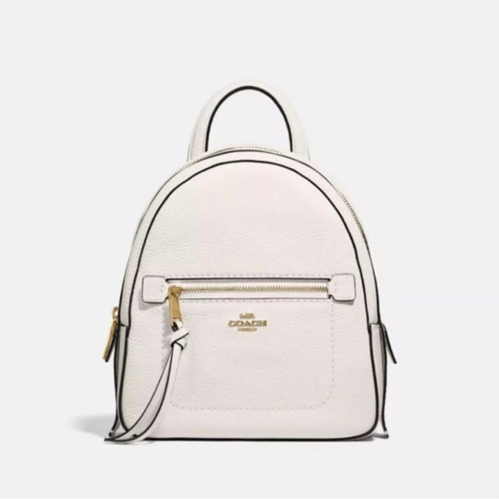 ✨ Coach Andi Mini Backpack Purse – Chalk Pebble Leather ✨